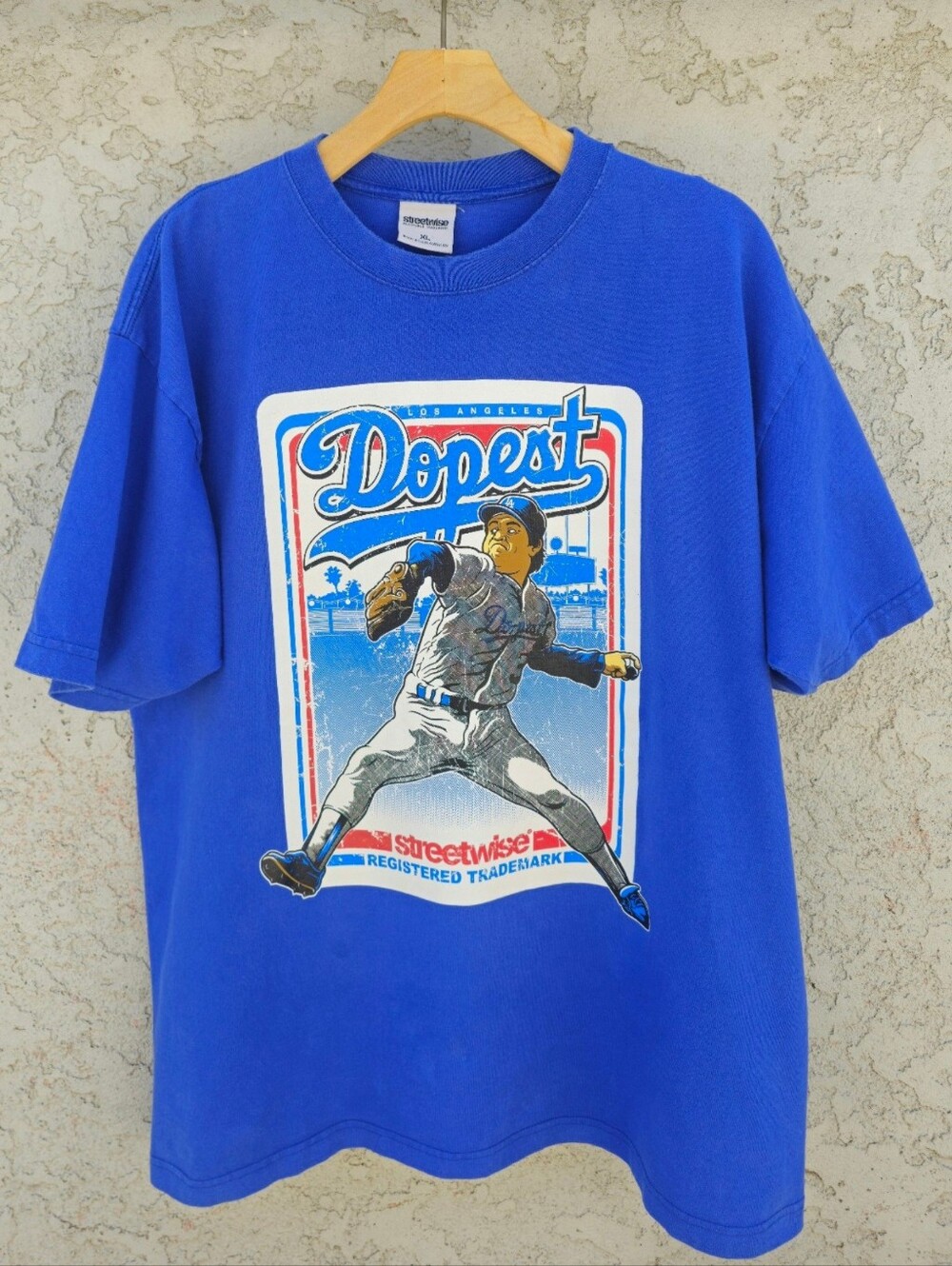 STREETWISE Fernando Valenzuela T-Shirt Los Angeles Dodgers Dopest Graphic Tee XL